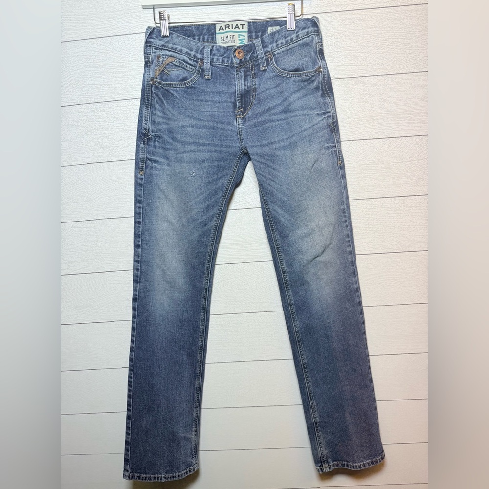 Ariat Men's Slim Fit Straight Leg M7 Blue Jeans Size 28/34